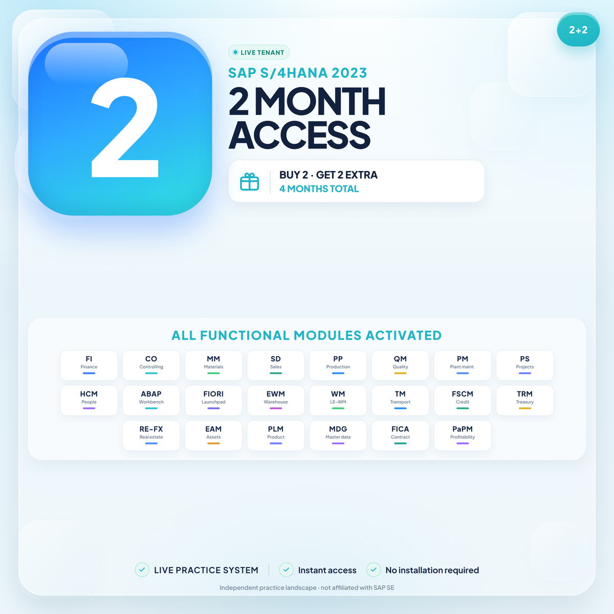 2 Month access — all SAP functional modules activated — ERP Server Access