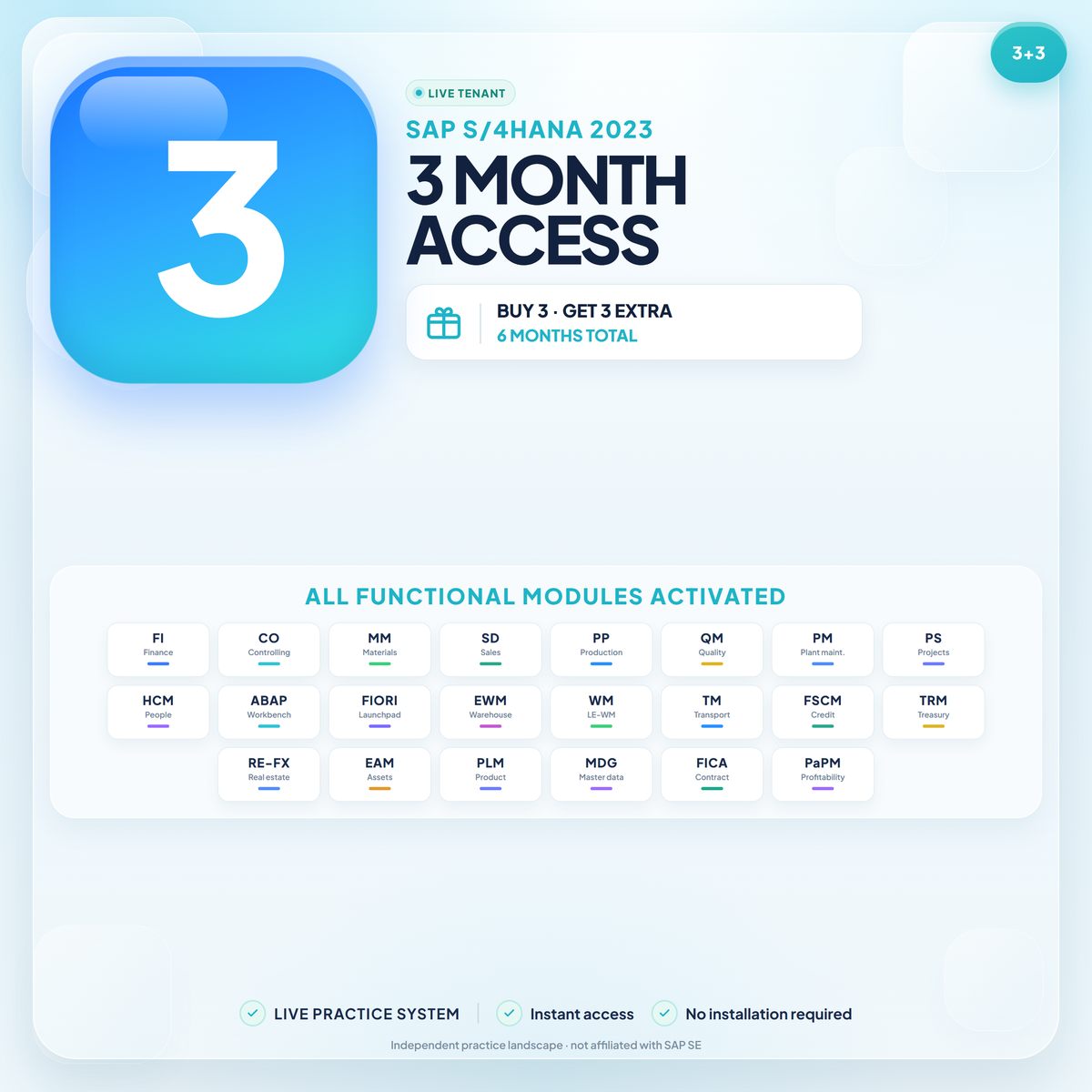 3 Month access — all SAP functional modules activated — ERP Server Access
