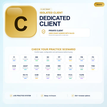 SAP S/4HANA 2023 Dedicated Client — user count and access terms agreed with sales