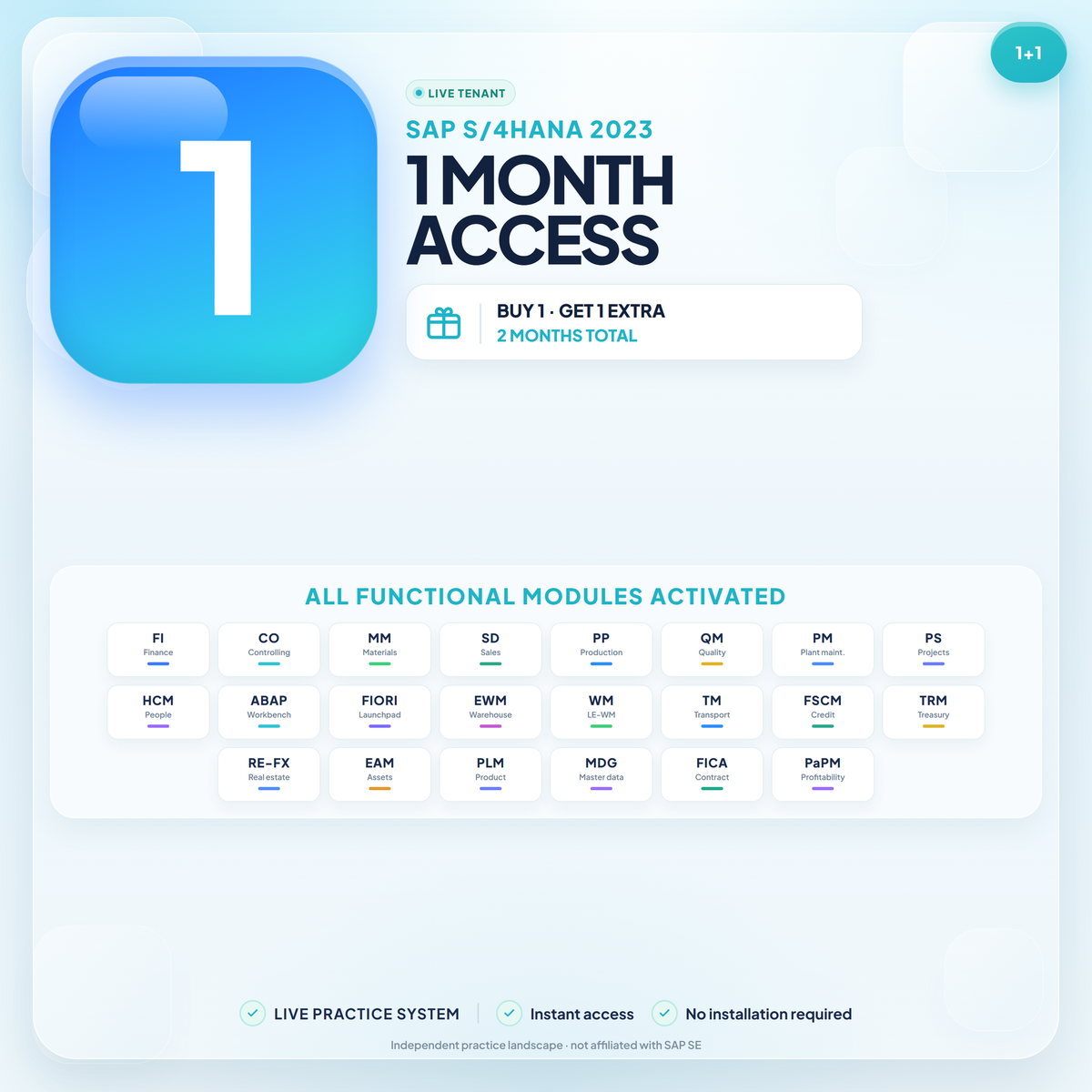 1 Month access — all SAP functional modules activated — ERP Server Access